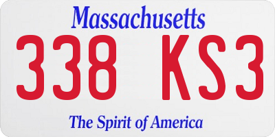 MA license plate 338KS3