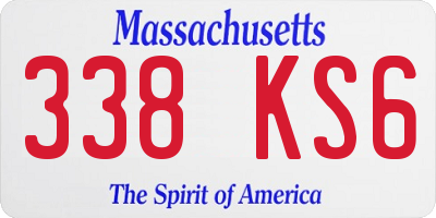 MA license plate 338KS6