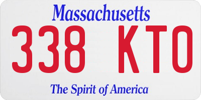 MA license plate 338KT0
