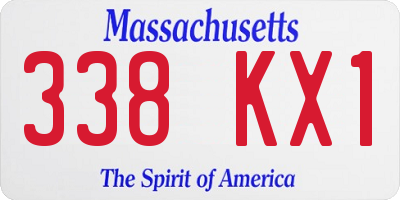 MA license plate 338KX1