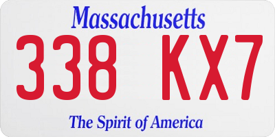 MA license plate 338KX7