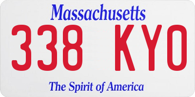 MA license plate 338KY0