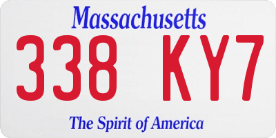 MA license plate 338KY7
