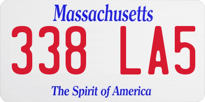 MA license plate 338LA5