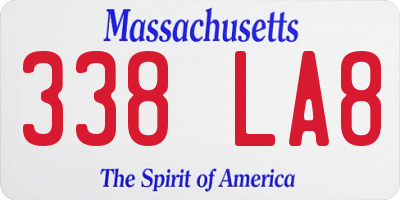 MA license plate 338LA8