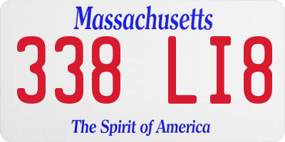 MA license plate 338LI8