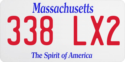 MA license plate 338LX2