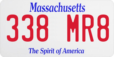 MA license plate 338MR8