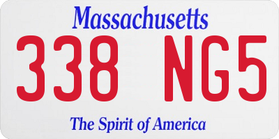 MA license plate 338NG5