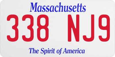 MA license plate 338NJ9