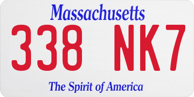 MA license plate 338NK7