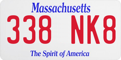 MA license plate 338NK8
