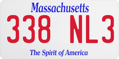 MA license plate 338NL3