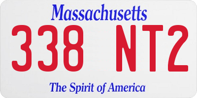MA license plate 338NT2