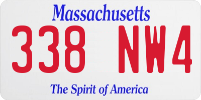 MA license plate 338NW4