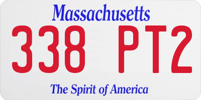 MA license plate 338PT2