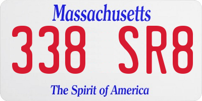 MA license plate 338SR8