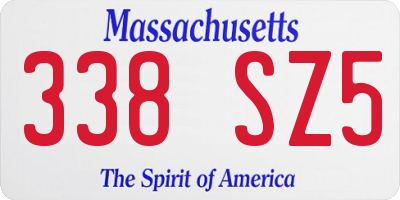 MA license plate 338SZ5