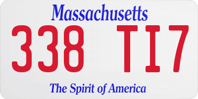 MA license plate 338TI7