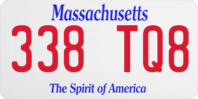 MA license plate 338TQ8