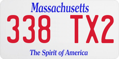 MA license plate 338TX2