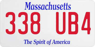 MA license plate 338UB4