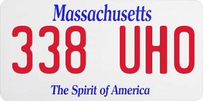 MA license plate 338UH0