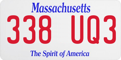 MA license plate 338UQ3