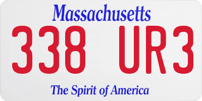 MA license plate 338UR3
