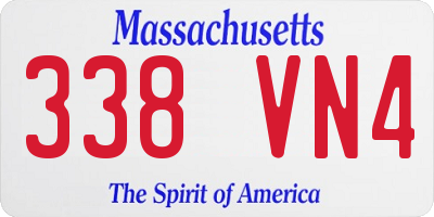 MA license plate 338VN4