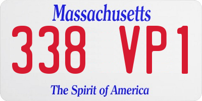 MA license plate 338VP1