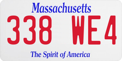 MA license plate 338WE4