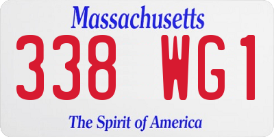 MA license plate 338WG1