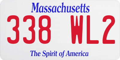 MA license plate 338WL2