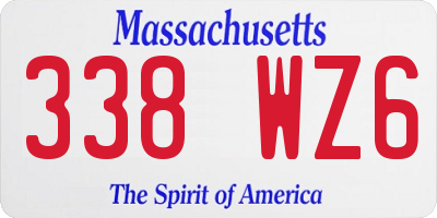 MA license plate 338WZ6