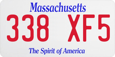 MA license plate 338XF5