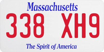 MA license plate 338XH9