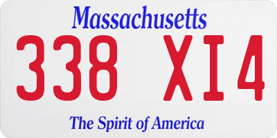 MA license plate 338XI4
