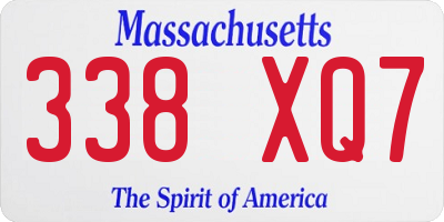 MA license plate 338XQ7