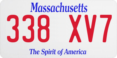 MA license plate 338XV7
