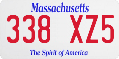 MA license plate 338XZ5