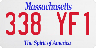 MA license plate 338YF1