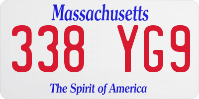 MA license plate 338YG9
