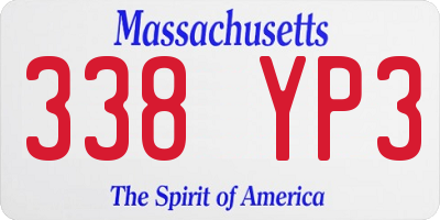 MA license plate 338YP3