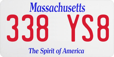 MA license plate 338YS8