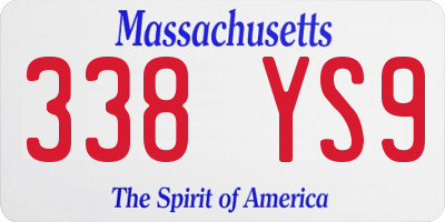 MA license plate 338YS9
