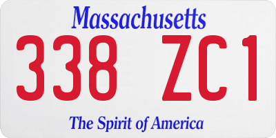 MA license plate 338ZC1