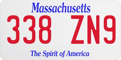 MA license plate 338ZN9