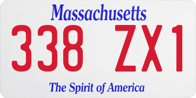 MA license plate 338ZX1