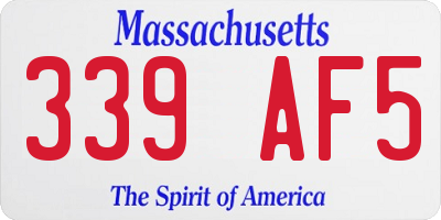 MA license plate 339AF5